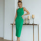 Pencil Backless Midi Dress