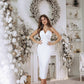 Satin Bridal V-neck Cocktail Midi Dress