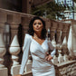 Satin Long Sleeve Mini Dress