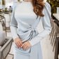 Puff Sleeve Wrap Dress