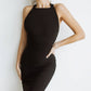 Pencil Backless Midi Dress