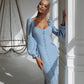 Sweetheart Puff-Sleeve Midi Dress