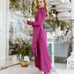 Puff Sleeve Wrap Dress